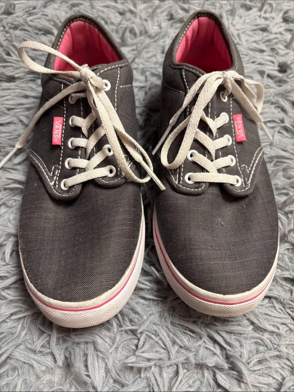Vans Atwood Low (or Era) Charcoal and Pink Sneakers